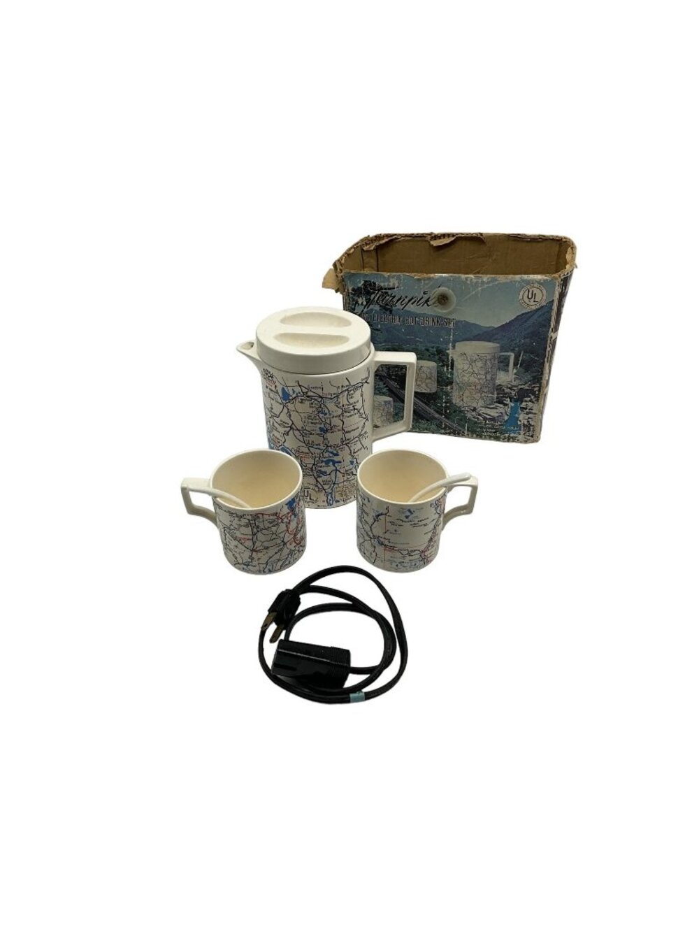 Turnpike 5 Pc Electric Hot Drink Set MCM Collectible From National Silver Co.